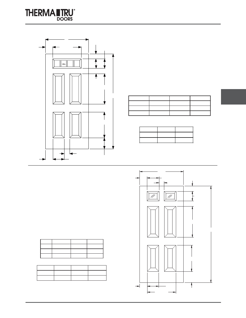 6/8 steel entry doors | Therma-Tru COMP 6 Steel Door Panel Dimensions - U1 Revised User Manual | Page 9 / 25