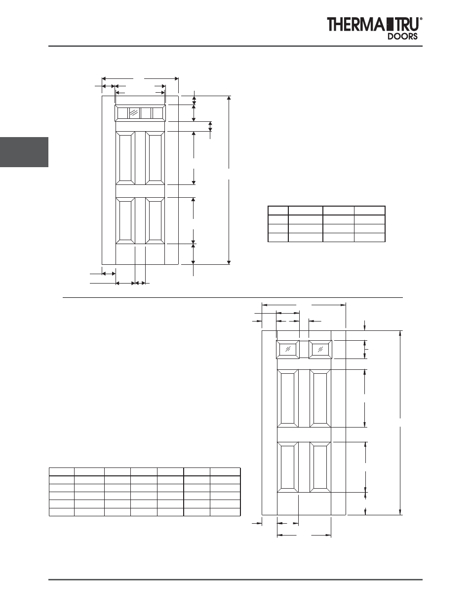 6/8 smooth-star doors | Therma-Tru COMP 5 Smooth Star Door Panel Dimensions - U1 Revised User Manual | Page 10 / 36