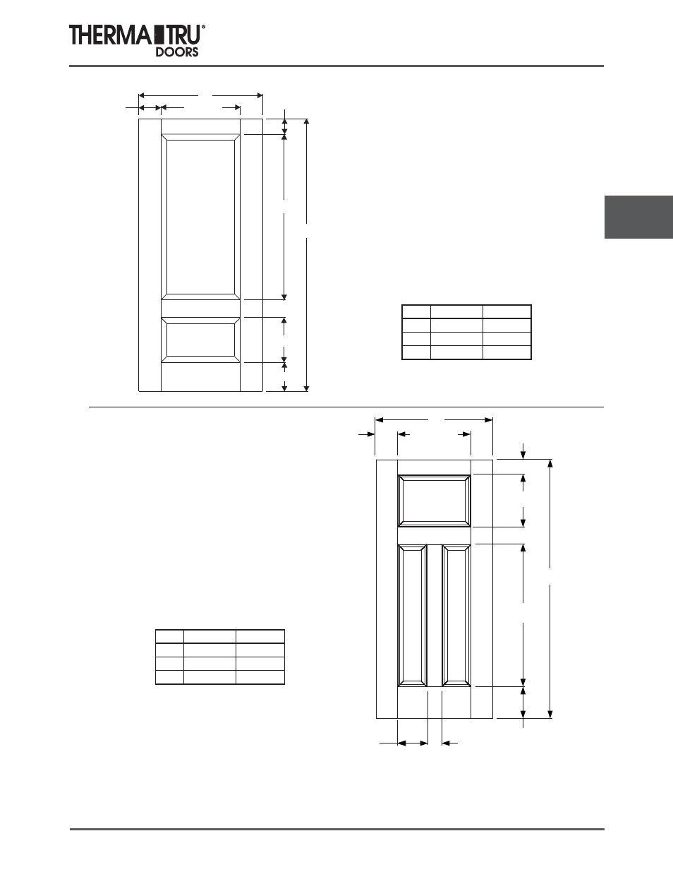 6/8 smooth-star doors | Therma-Tru COMP 5 Smooth Star Door Panel Dimensions - U1 Revised User Manual | Page 11 / 36