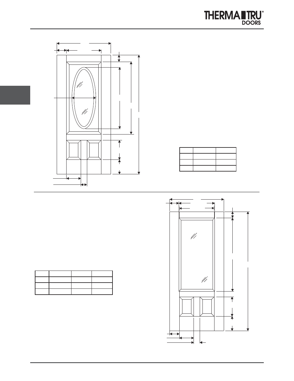 6/8 smooth-star doors | Therma-Tru COMP 5 Smooth Star Door Panel Dimensions - U1 Revised User Manual | Page 16 / 36