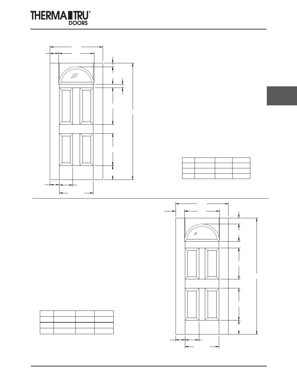 6/8 smooth-star doors | Therma-Tru COMP 5 Smooth Star Door Panel Dimensions - U1 Revised User Manual | Page 19 / 36