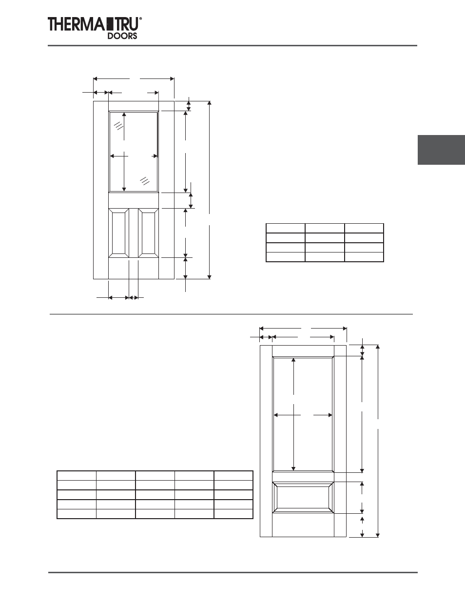 6/8 smooth-star flush-glazed doors | Therma-Tru COMP 5 Smooth Star Door Panel Dimensions - U1 Revised User Manual | Page 23 / 36