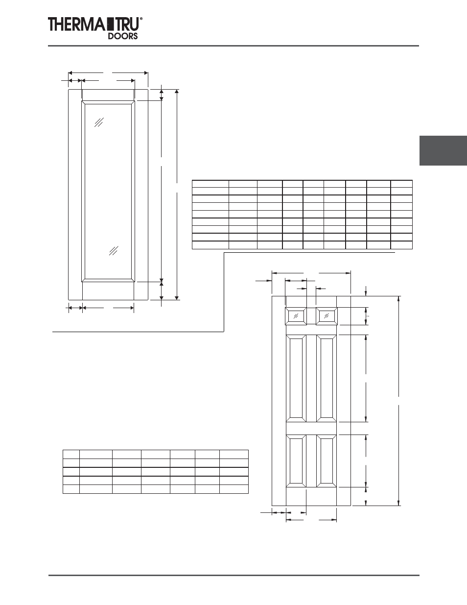 8/0 smooth-star doors | Therma-Tru COMP 5 Smooth Star Door Panel Dimensions - U1 Revised User Manual | Page 27 / 36