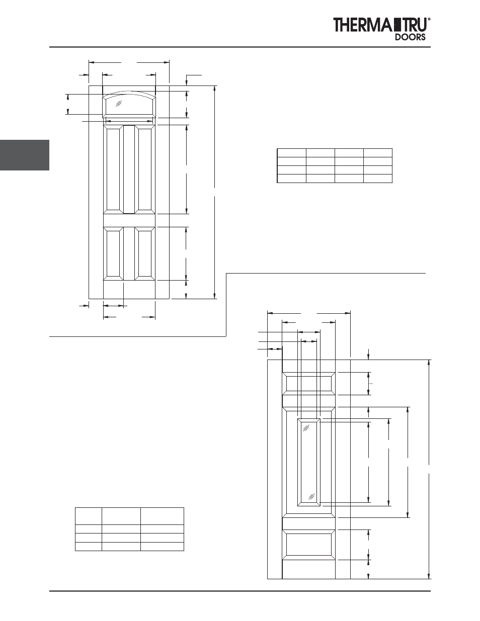 8/0 smooth-star doors | Therma-Tru COMP 5 Smooth Star Door Panel Dimensions - U1 Revised User Manual | Page 30 / 36