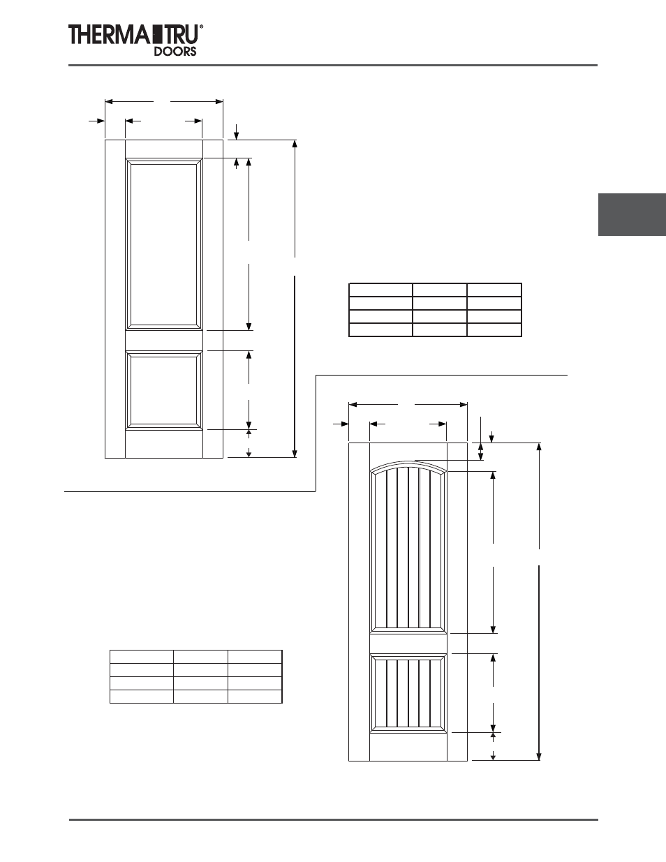 8/0 smooth-star doors | Therma-Tru COMP 5 Smooth Star Door Panel Dimensions - U1 Revised User Manual | Page 31 / 36