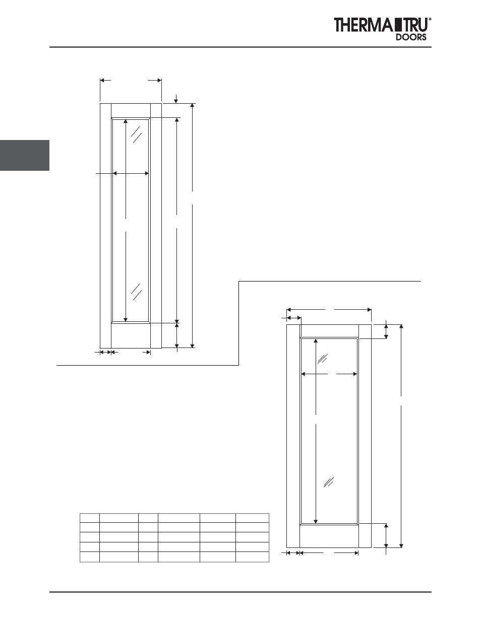 8/0 smooth-star flush-glazed doors | Therma-Tru COMP 5 Smooth Star Door Panel Dimensions - U1 Revised User Manual | Page 34 / 36