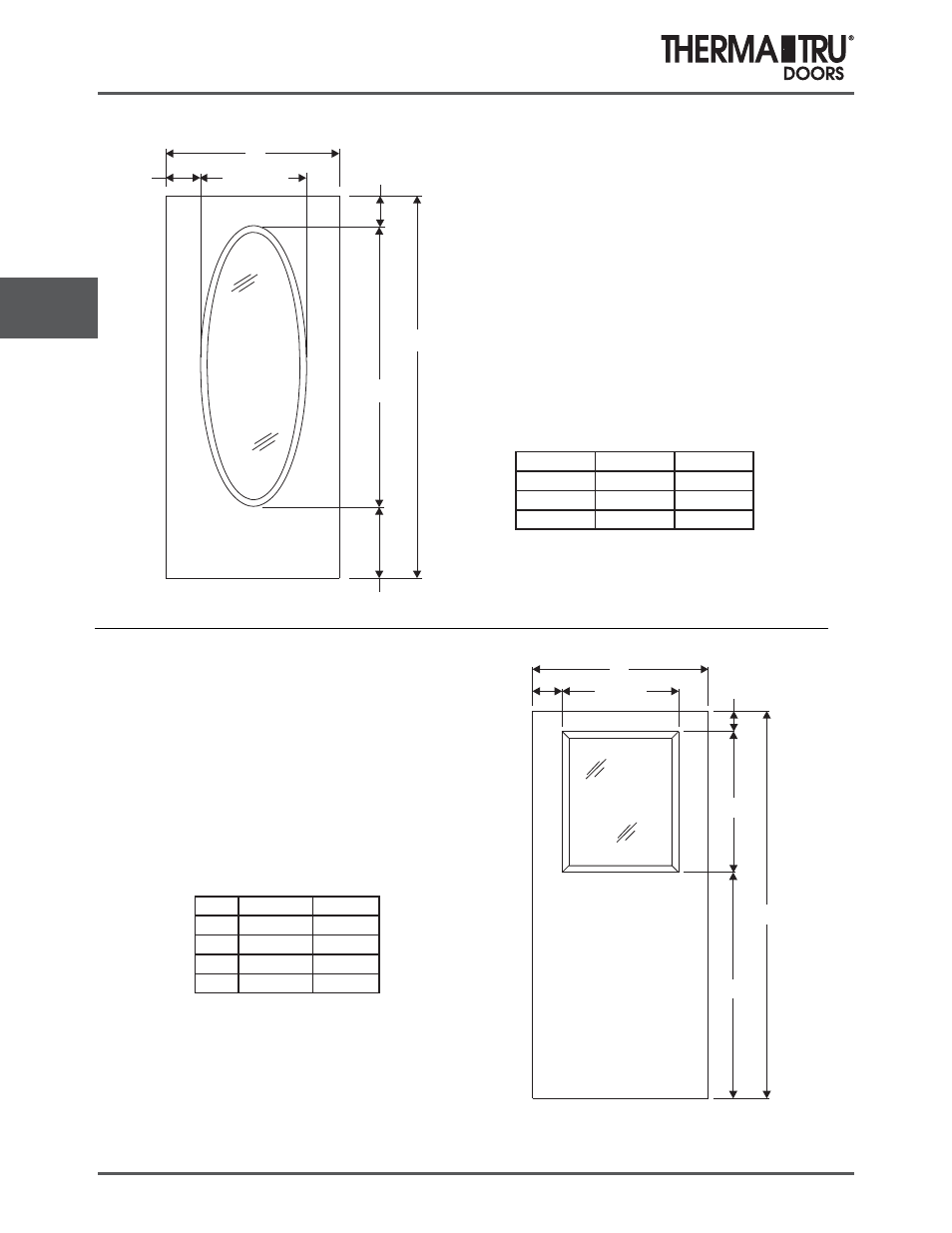 6/8 smooth-star doors | Therma-Tru COMP 5 Smooth Star Door Panel Dimensions - U1 Revised User Manual | Page 4 / 36