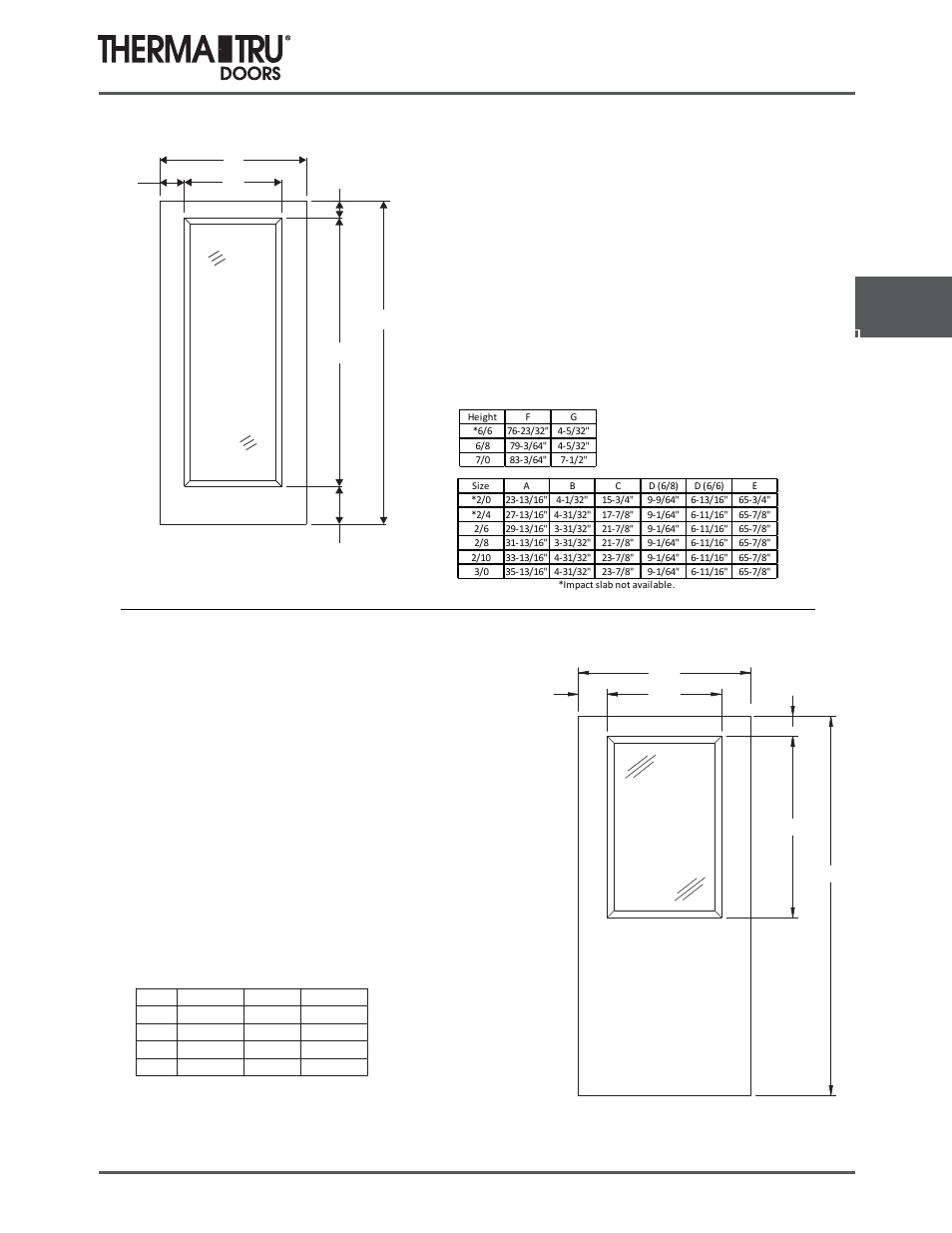6/8 smooth-star doors | Therma-Tru COMP 5 Smooth Star Door Panel Dimensions - U1 Revised User Manual | Page 5 / 36