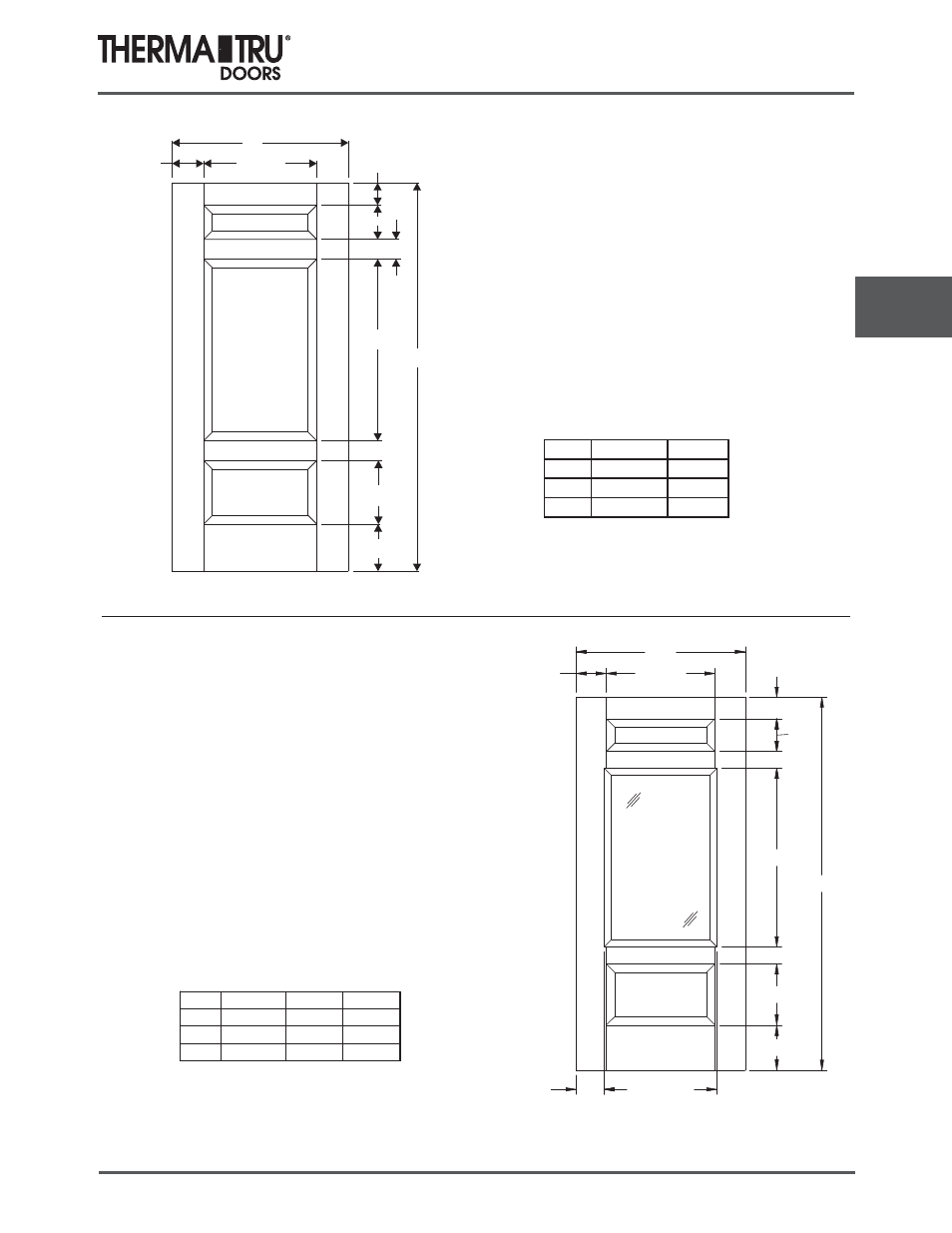 6/8 smooth-star doors | Therma-Tru COMP 5 Smooth Star Door Panel Dimensions - U1 Revised User Manual | Page 7 / 36
