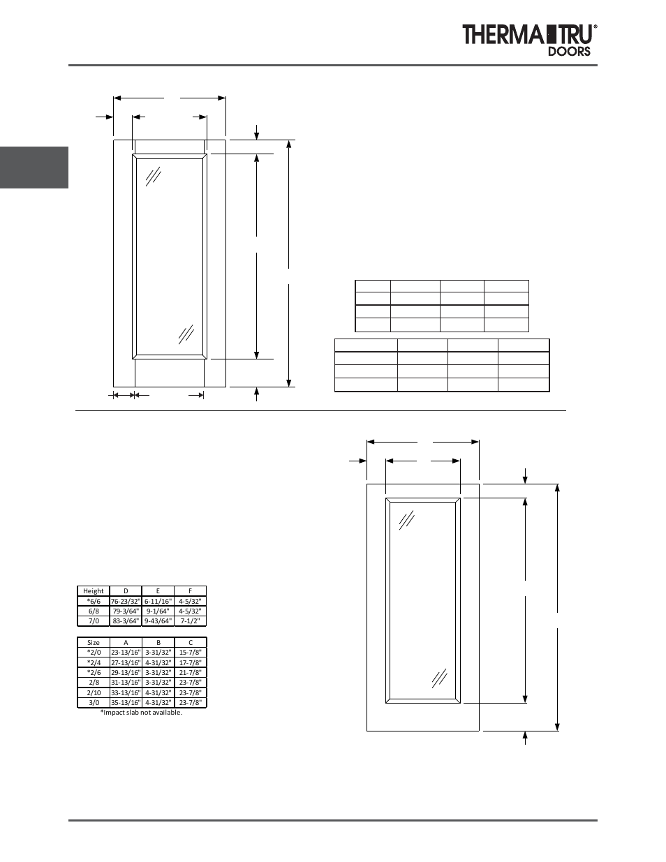 6/8 fiber-classic oak embossed doors | Therma-Tru COMP 4 Fiber Classic Door Panel Dimensions - U1 Revised User Manual | Page 18 / 41