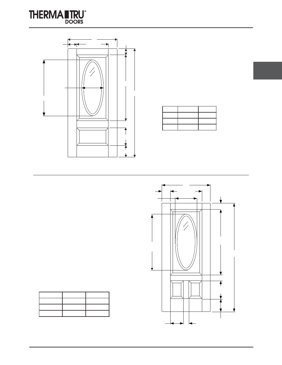 6/8 fiber-classic oak embossed doors | Therma-Tru COMP 4 Fiber Classic Door Panel Dimensions - U1 Revised User Manual | Page 21 / 41