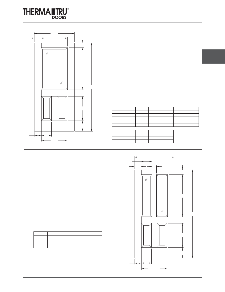 6/8 fiber-classic oak embossed doors | Therma-Tru COMP 4 Fiber Classic Door Panel Dimensions - U1 Revised User Manual | Page 23 / 41