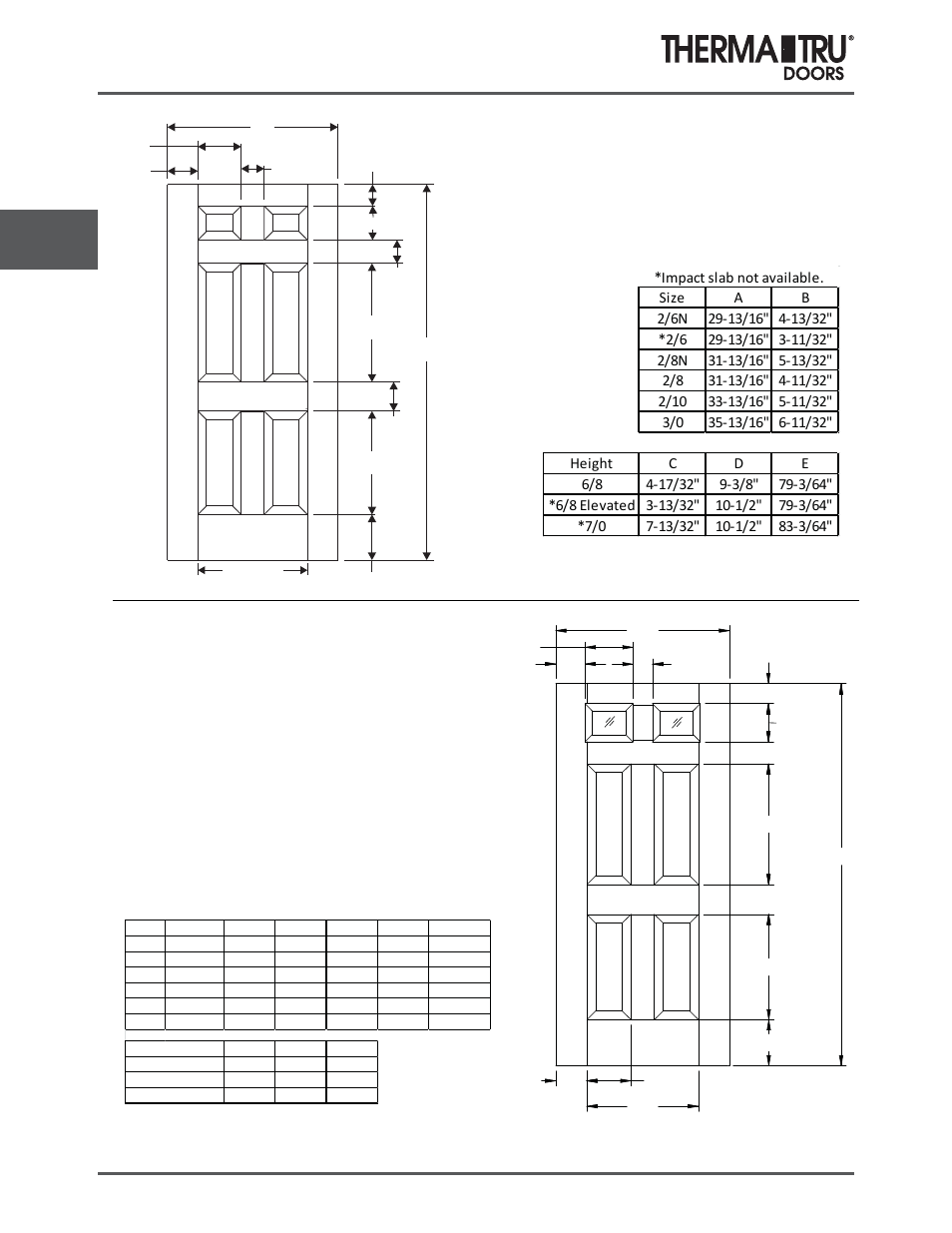 6/8 fiber-classic oak embossed doors | Therma-Tru COMP 4 Fiber Classic Door Panel Dimensions - U1 Revised User Manual | Page 24 / 41