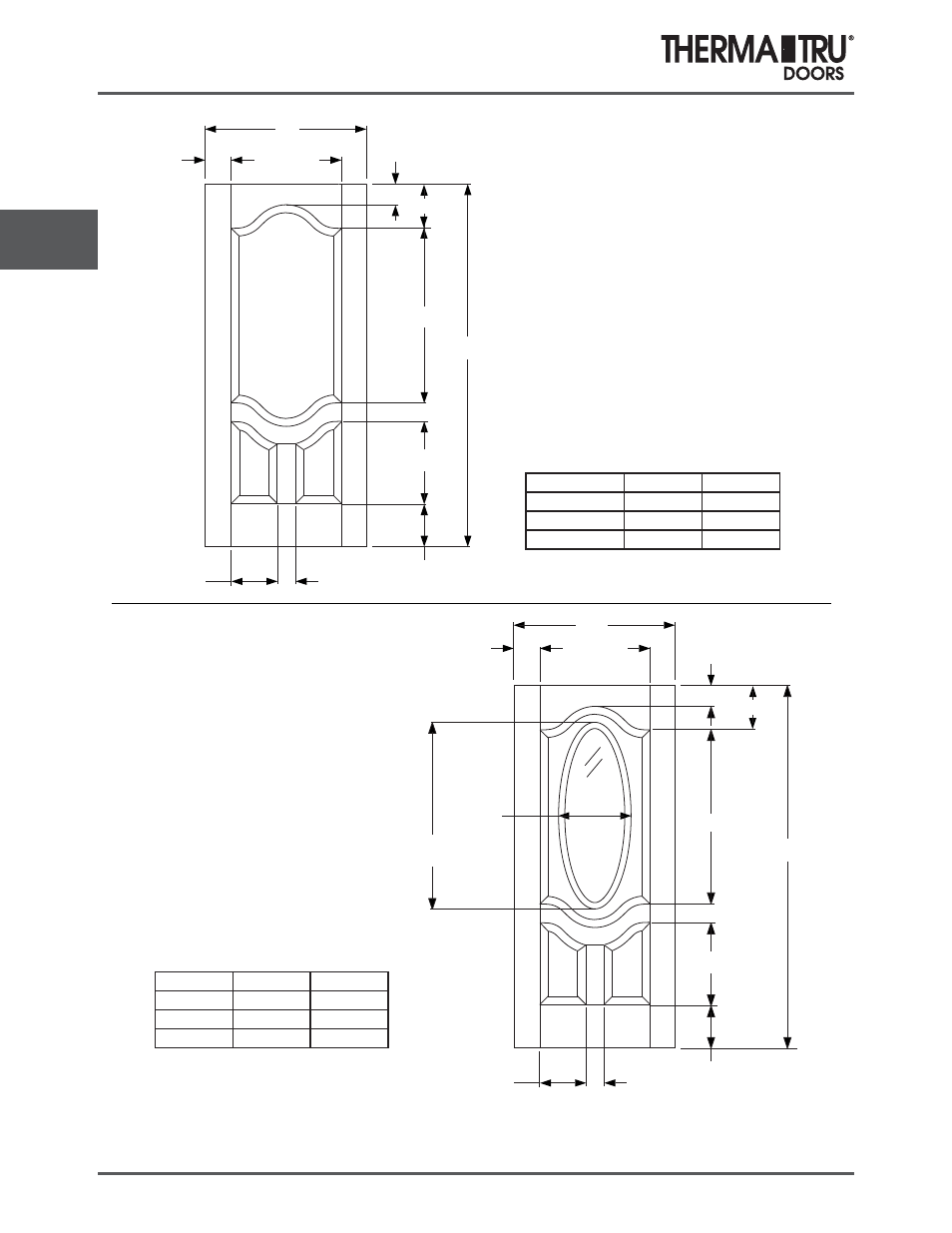 6/8 fiber-classic oak embossed doors | Therma-Tru COMP 4 Fiber Classic Door Panel Dimensions - U1 Revised User Manual | Page 26 / 41