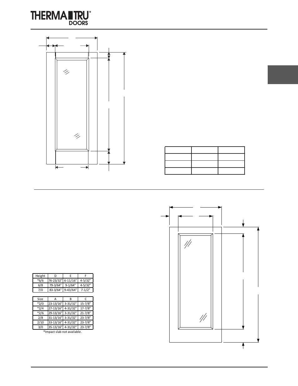 6/8 fiber-classic mahogany embossed doors | Therma-Tru COMP 4 Fiber Classic Door Panel Dimensions - U1 Revised User Manual | Page 3 / 41