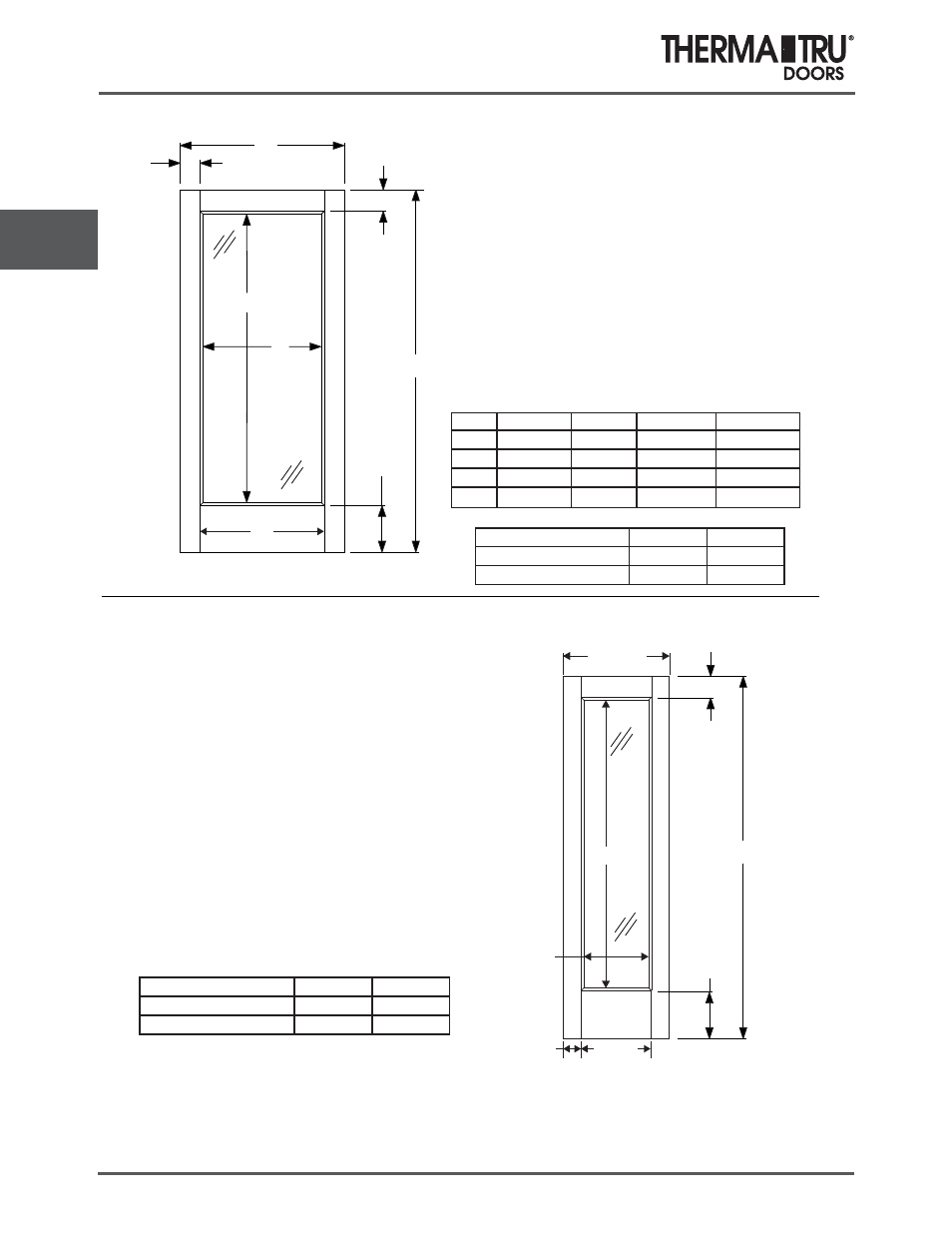 6/8 fiber-classic oak flush-glazed doors | Therma-Tru COMP 4 Fiber Classic Door Panel Dimensions - U1 Revised User Manual | Page 30 / 41