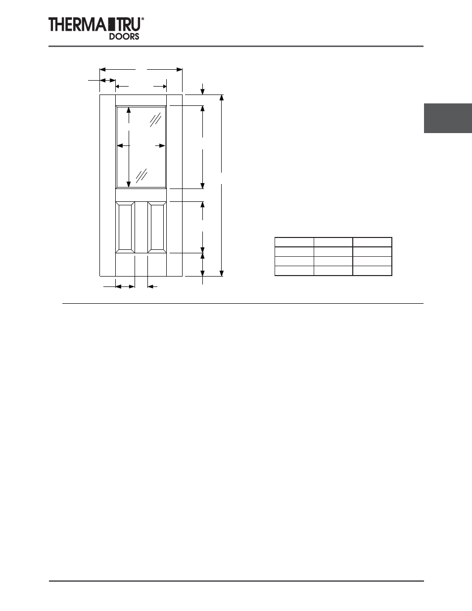 6/8 fiber-classic oak flush-glazed doors | Therma-Tru COMP 4 Fiber Classic Door Panel Dimensions - U1 Revised User Manual | Page 31 / 41