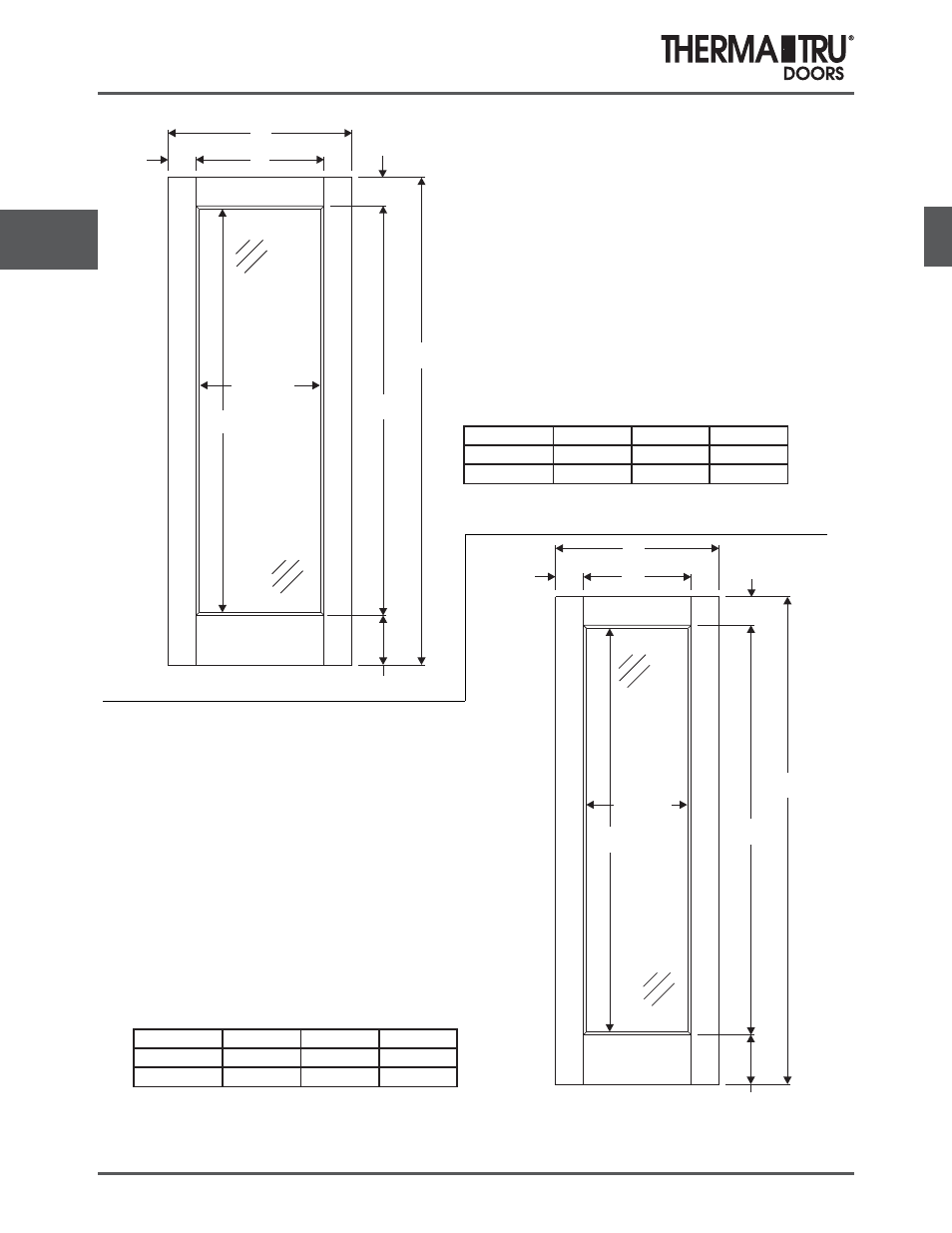8/0 fiber-classic oak flush-glazed doors | Therma-Tru COMP 4 Fiber Classic Door Panel Dimensions - U1 Revised User Manual | Page 40 / 41