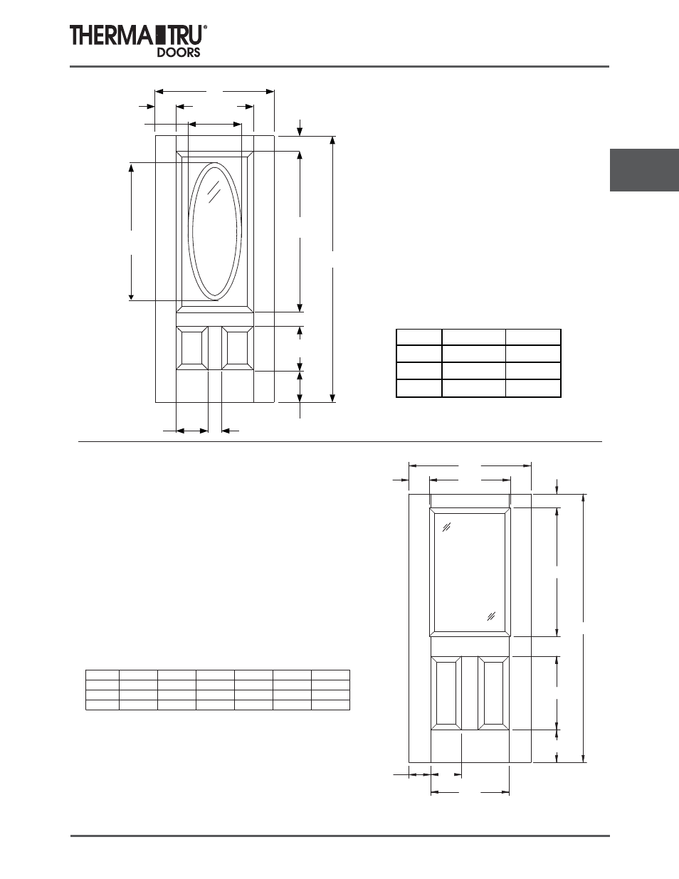 6/8 fiber-classic mahogany embossed doors | Therma-Tru COMP 4 Fiber Classic Door Panel Dimensions - U1 Revised User Manual | Page 5 / 41