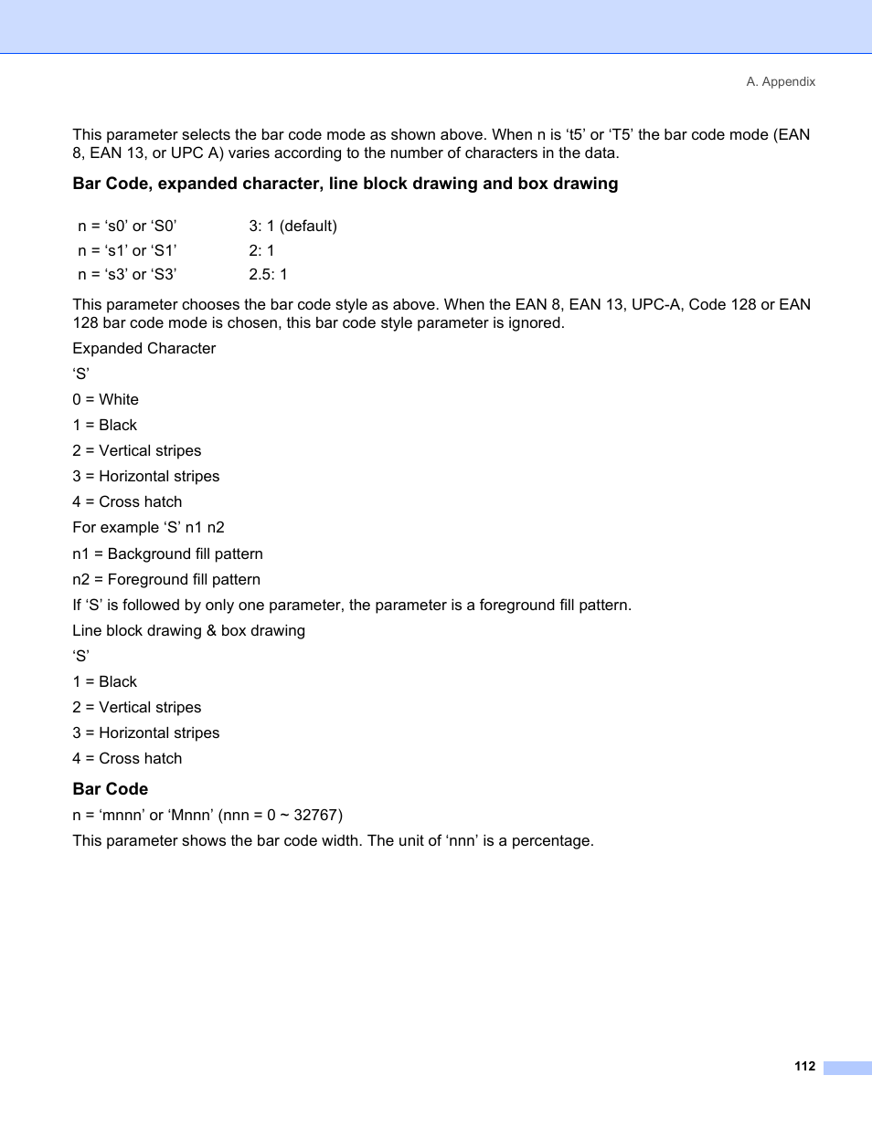 Bar code | Brother HL-5240 User Manual | Page 120 / 138