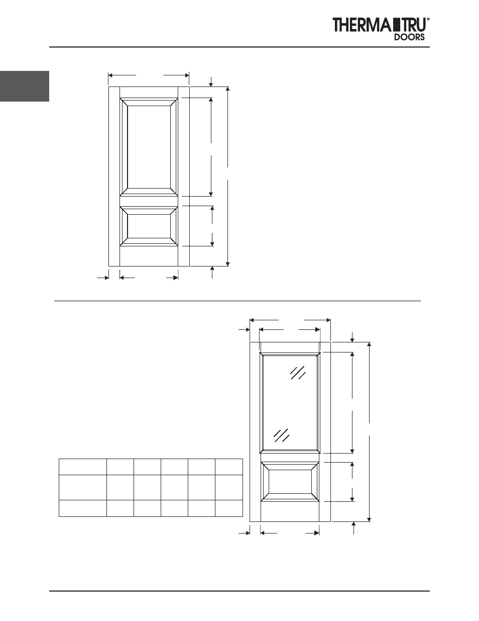 6/8 classic-craft canvas doors | Therma-Tru COMP 3 Classic Craft Door Panel Dimensions - U1 Revised User Manual | Page 12 / 68