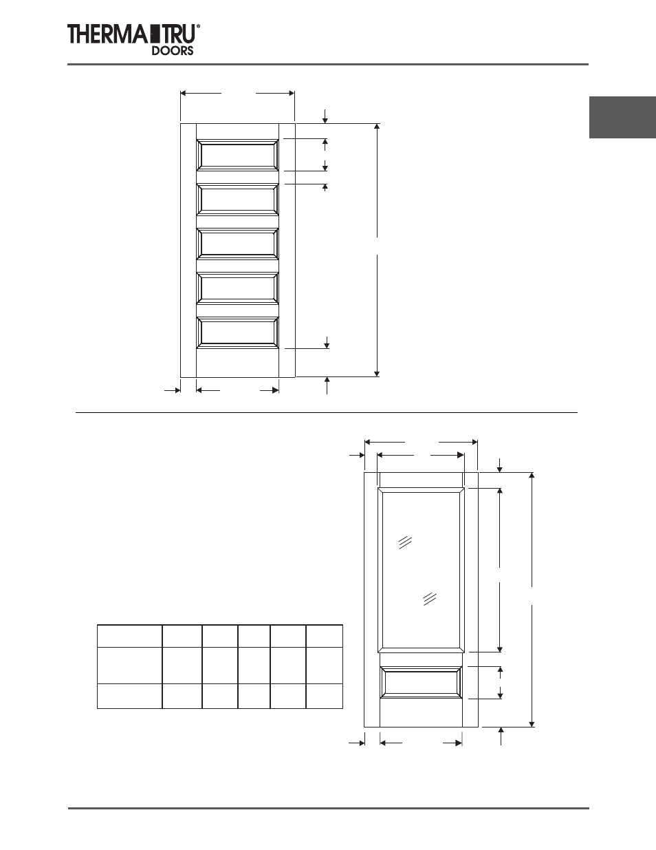 6/8 classic-craft canvas doors | Therma-Tru COMP 3 Classic Craft Door Panel Dimensions - U1 Revised User Manual | Page 13 / 68