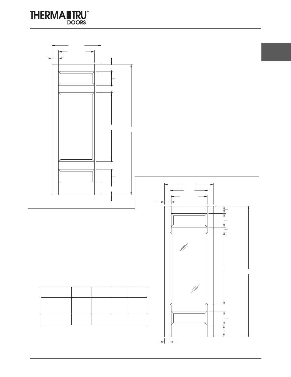 8/0 classic-craft canvas doors | Therma-Tru COMP 3 Classic Craft Door Panel Dimensions - U1 Revised User Manual | Page 17 / 68