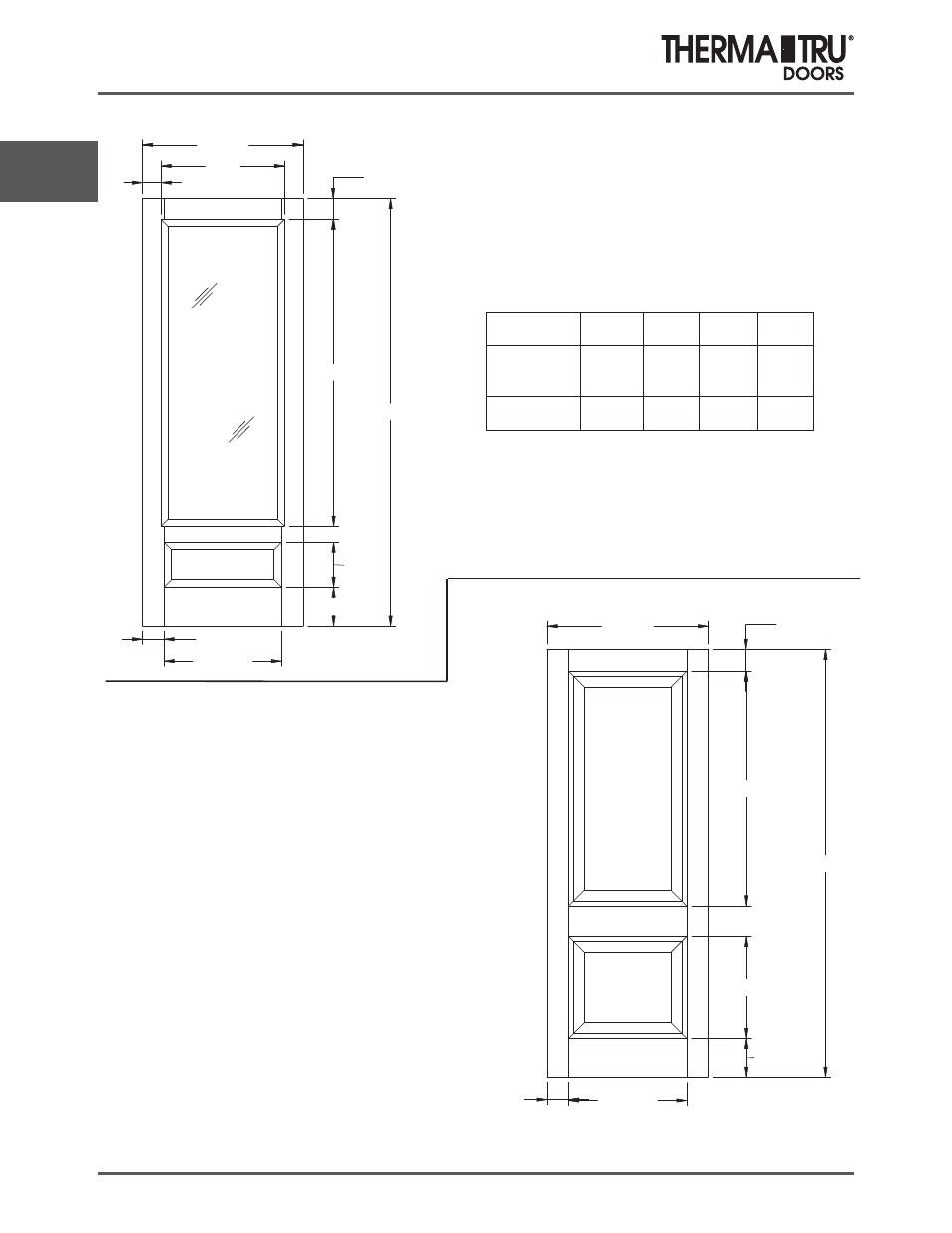 8/0 classic-craft canvas doors | Therma-Tru COMP 3 Classic Craft Door Panel Dimensions - U1 Revised User Manual | Page 18 / 68
