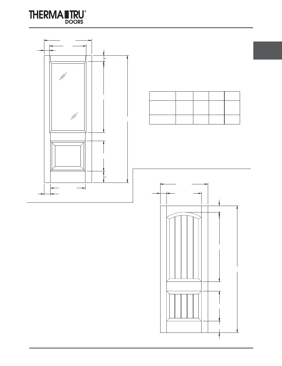 8/0 classic-craft canvas doors | Therma-Tru COMP 3 Classic Craft Door Panel Dimensions - U1 Revised User Manual | Page 19 / 68