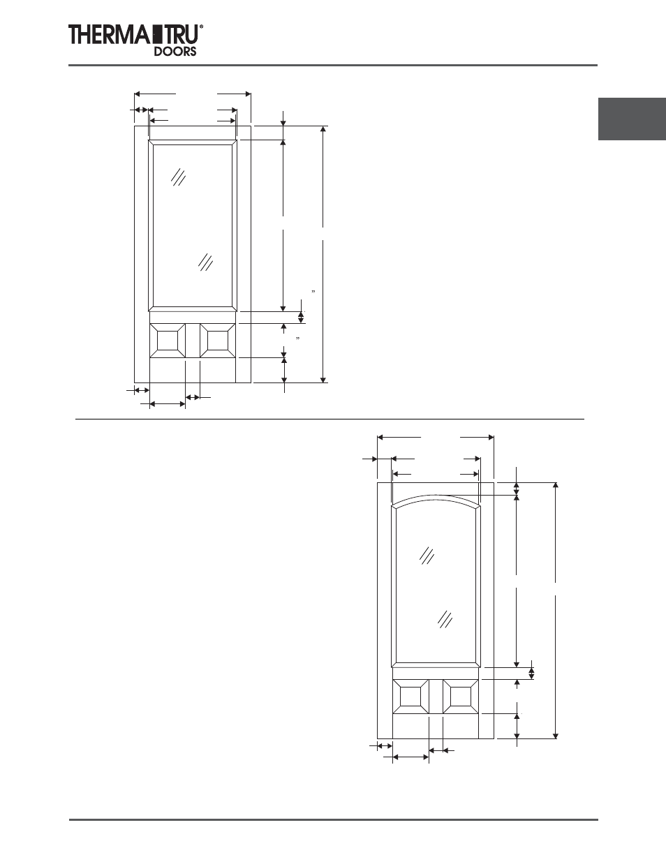 6/8 classic-craft mahogany doors | Therma-Tru COMP 3 Classic Craft Door Panel Dimensions - U1 Revised User Manual | Page 23 / 68