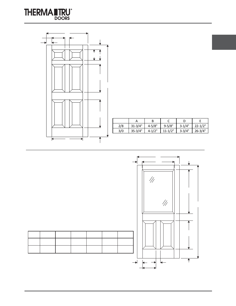 6/8 classic-craft oak doors | Therma-Tru COMP 3 Classic Craft Door Panel Dimensions - U1 Revised User Manual | Page 29 / 68