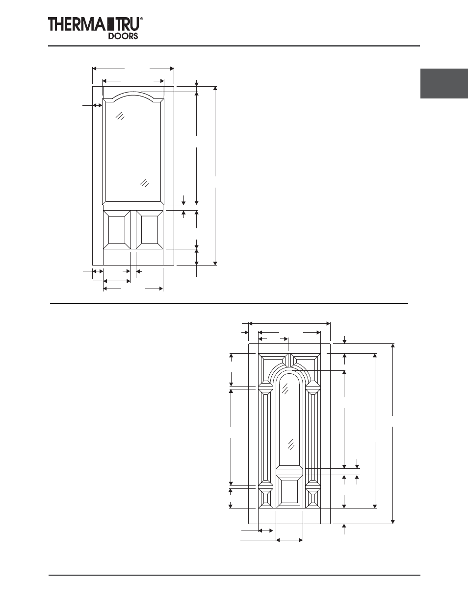 6/8 classic-craft oak doors | Therma-Tru COMP 3 Classic Craft Door Panel Dimensions - U1 Revised User Manual | Page 31 / 68