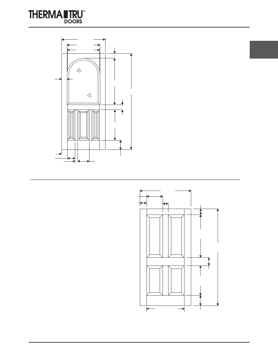 6/8 classic-craft oak doors | Therma-Tru COMP 3 Classic Craft Door Panel Dimensions - U1 Revised User Manual | Page 33 / 68