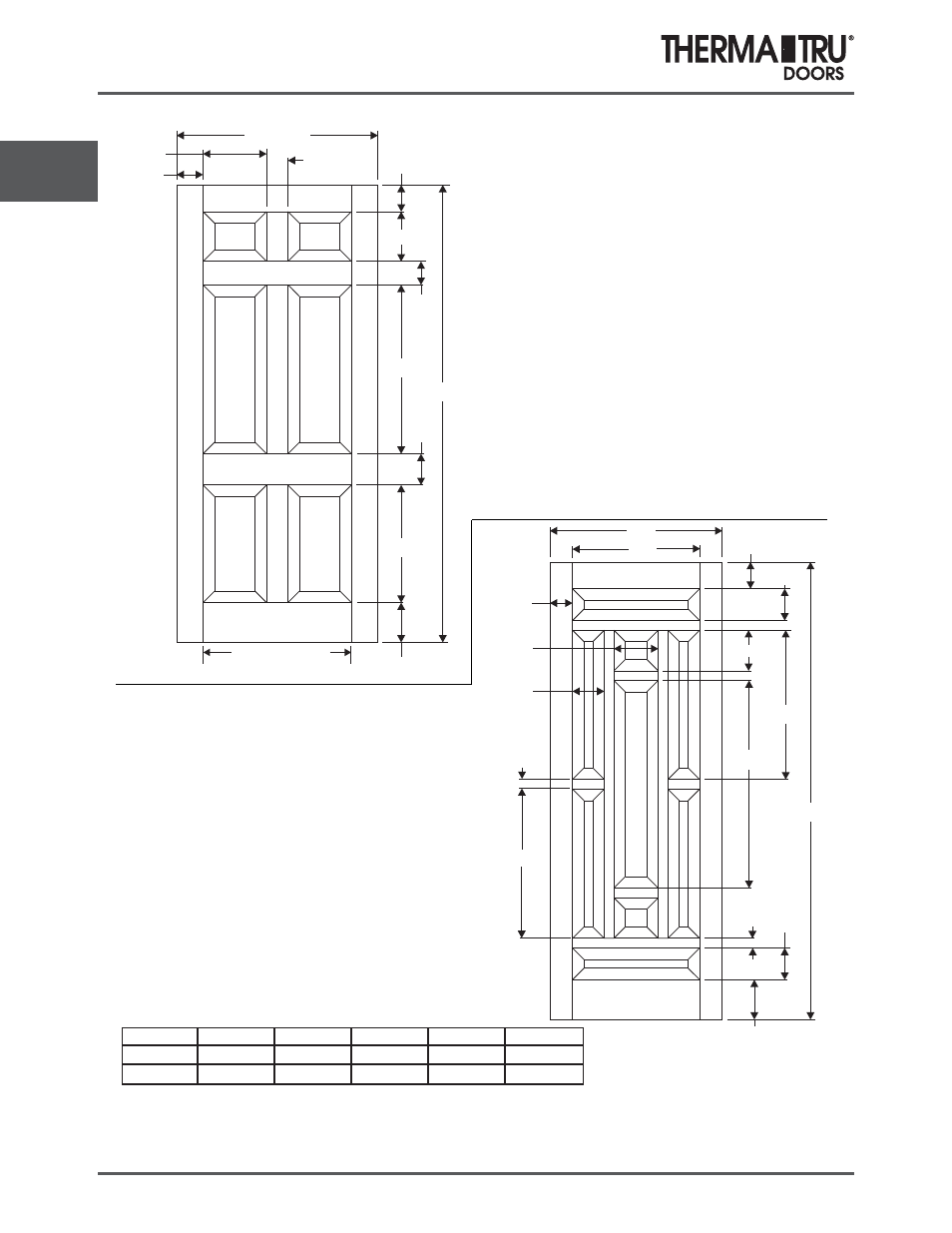 8/0 classic-craft oak doors | Therma-Tru COMP 3 Classic Craft Door Panel Dimensions - U1 Revised User Manual | Page 36 / 68