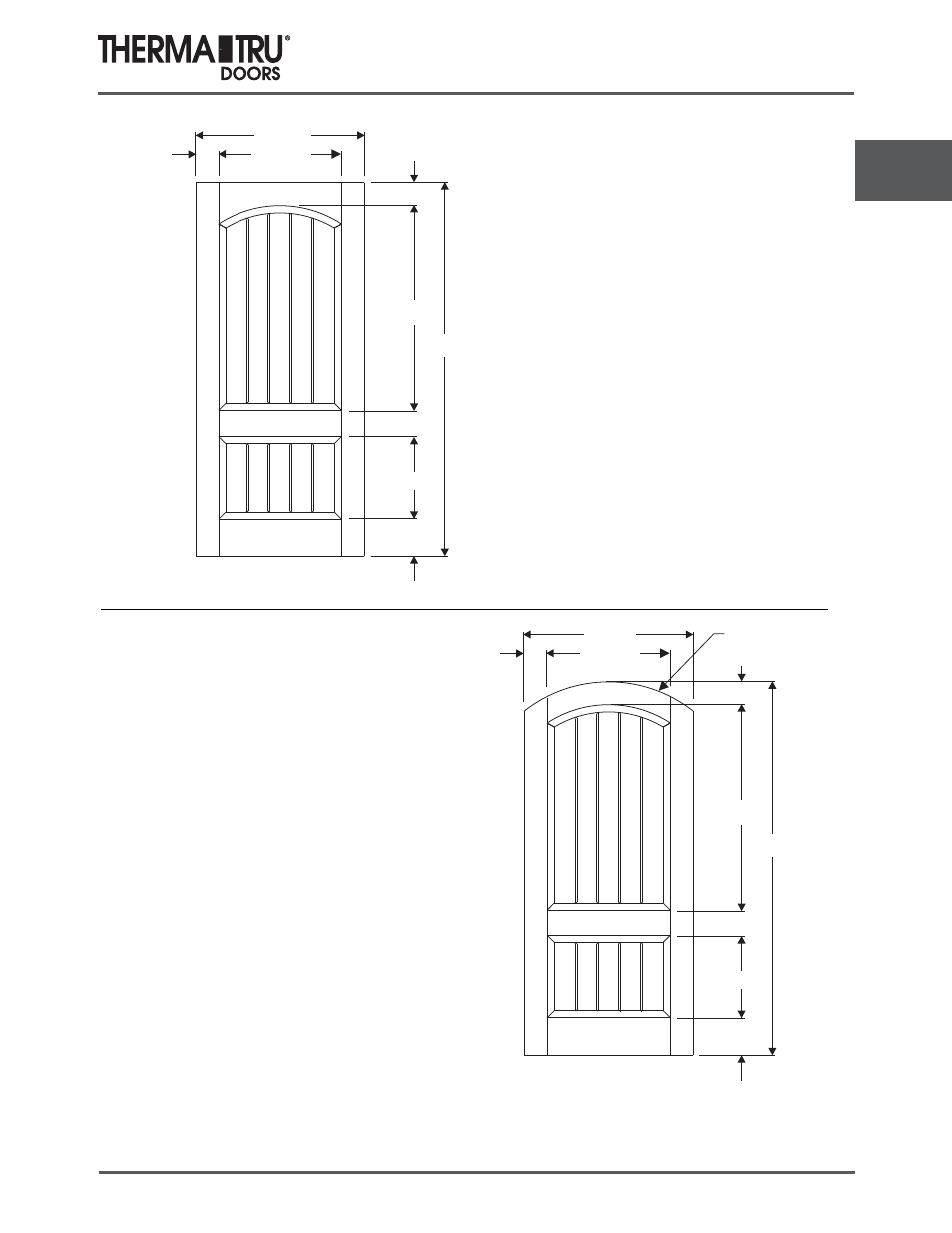 6/8 classic-craft rustic doors | Therma-Tru COMP 3 Classic Craft Door Panel Dimensions - U1 Revised User Manual | Page 45 / 68