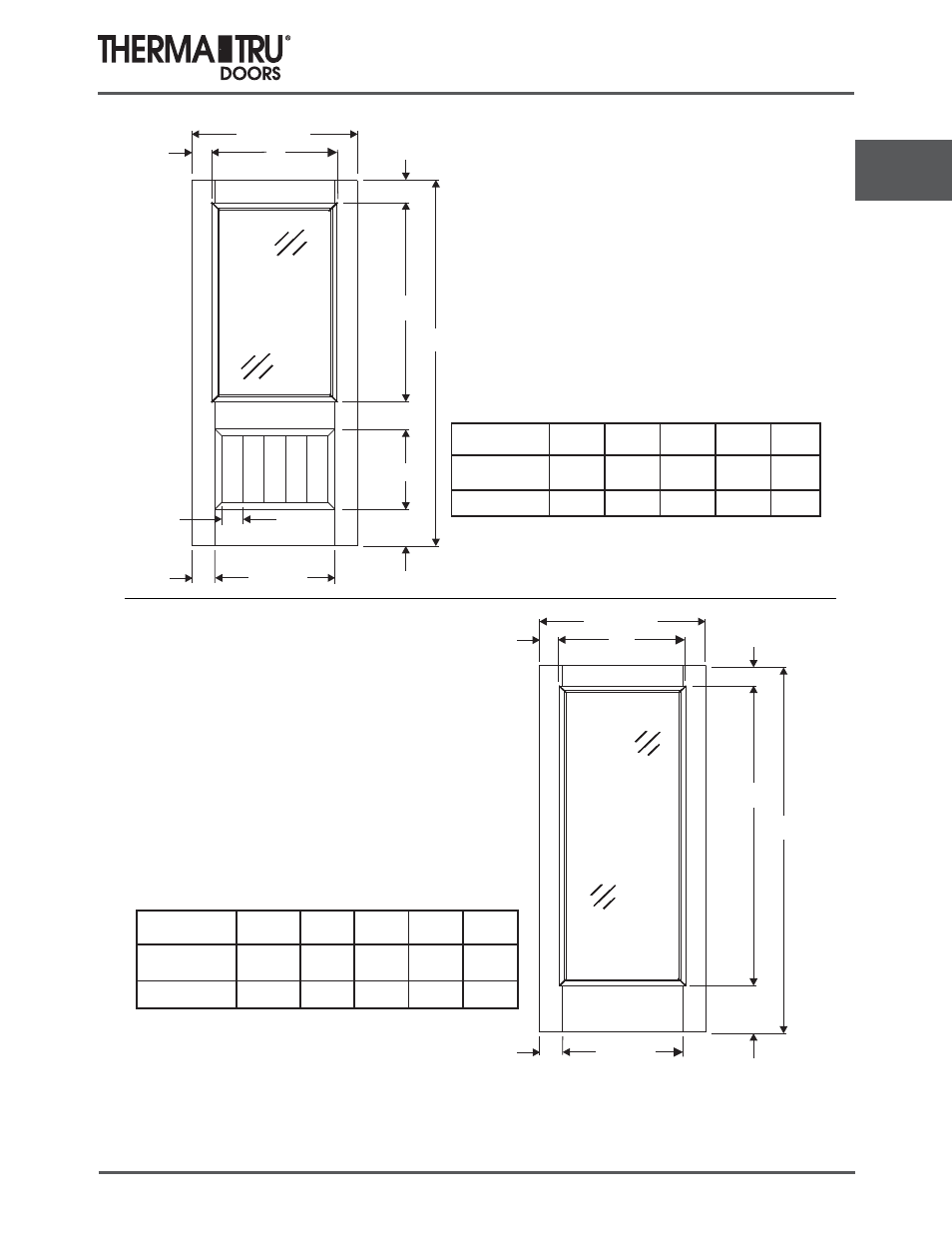 6/8 classic-craft rustic doors | Therma-Tru COMP 3 Classic Craft Door Panel Dimensions - U1 Revised User Manual | Page 47 / 68