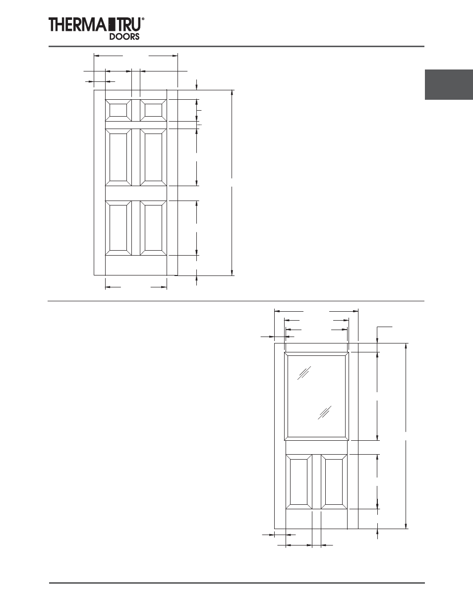 6/8 classic-craft canvas doors | Therma-Tru COMP 3 Classic Craft Door Panel Dimensions - U1 Revised User Manual | Page 5 / 68