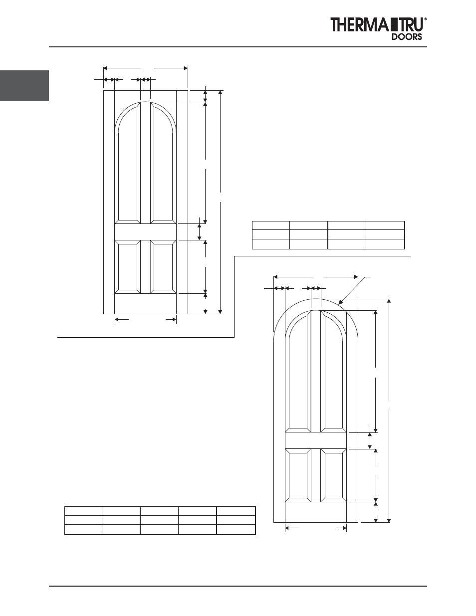 8/0 classic-craft rustic doors | Therma-Tru COMP 3 Classic Craft Door Panel Dimensions - U1 Revised User Manual | Page 52 / 68