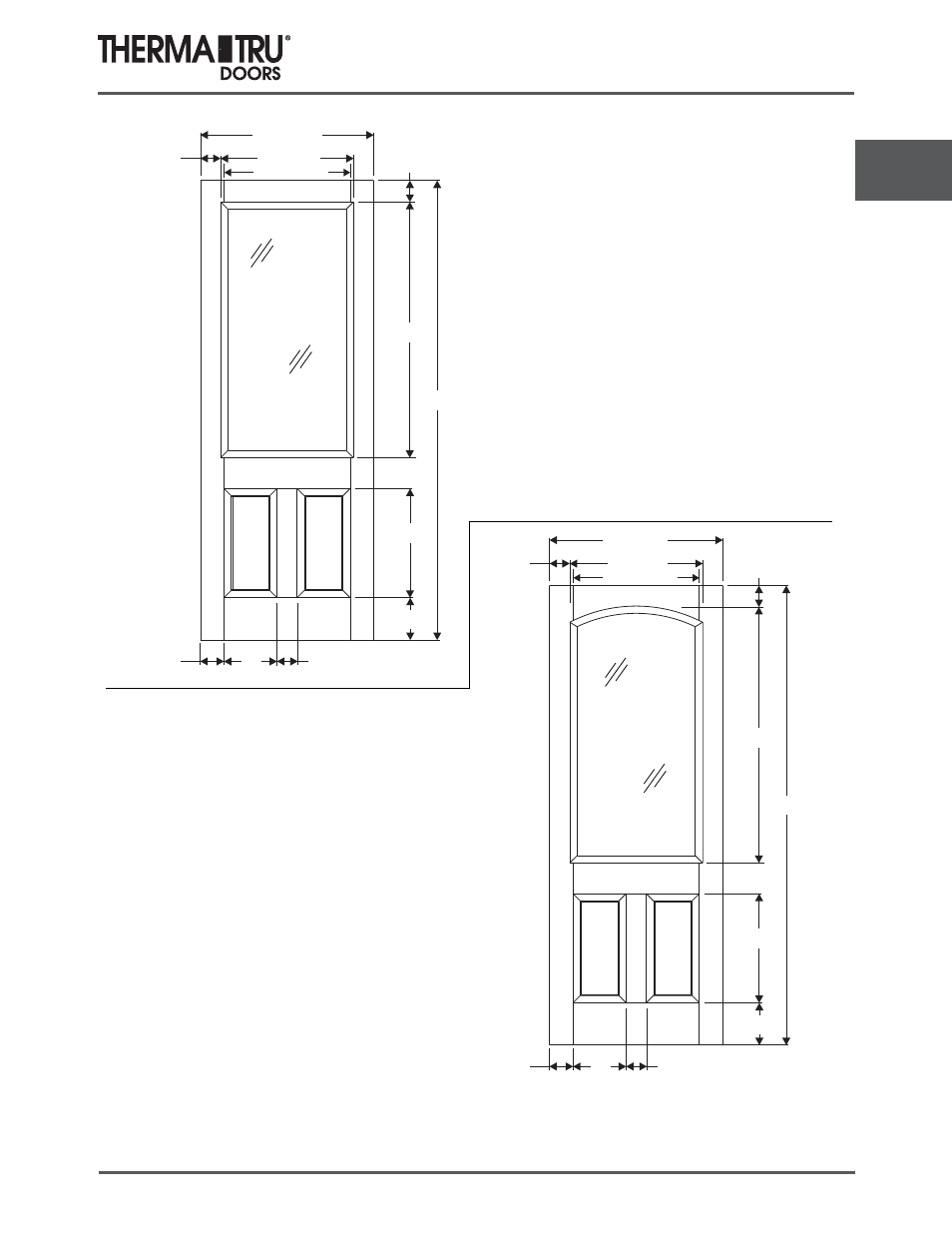 8/0 classic-craft rustic doors | Therma-Tru COMP 3 Classic Craft Door Panel Dimensions - U1 Revised User Manual | Page 53 / 68