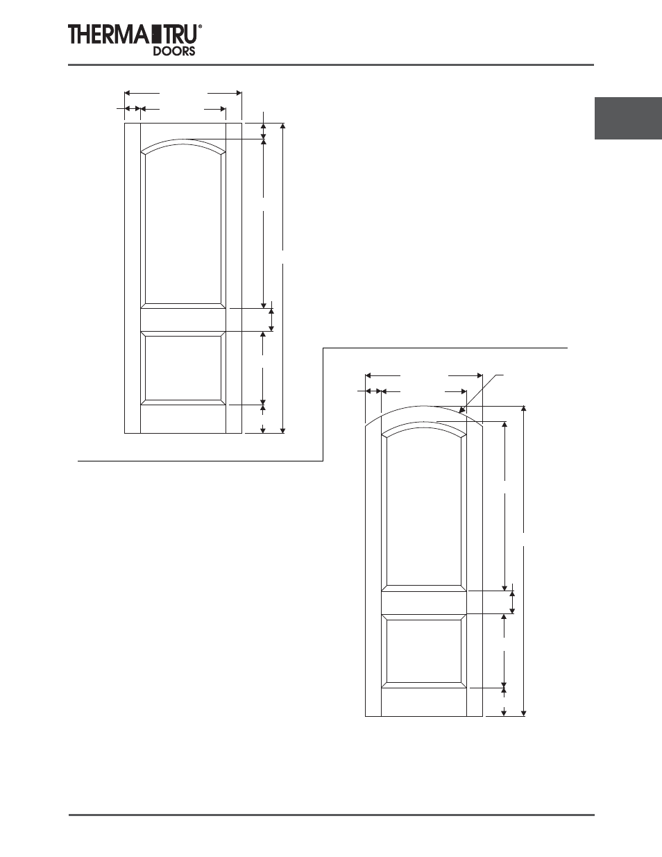 8/0 classic-craft rustic doors | Therma-Tru COMP 3 Classic Craft Door Panel Dimensions - U1 Revised User Manual | Page 55 / 68