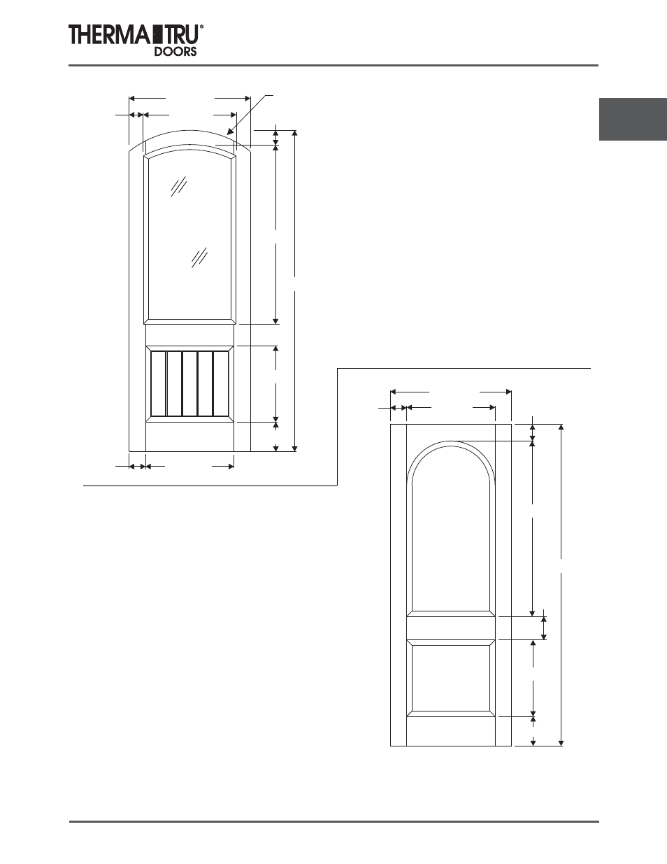 8/0 classic-craft rustic doors | Therma-Tru COMP 3 Classic Craft Door Panel Dimensions - U1 Revised User Manual | Page 59 / 68