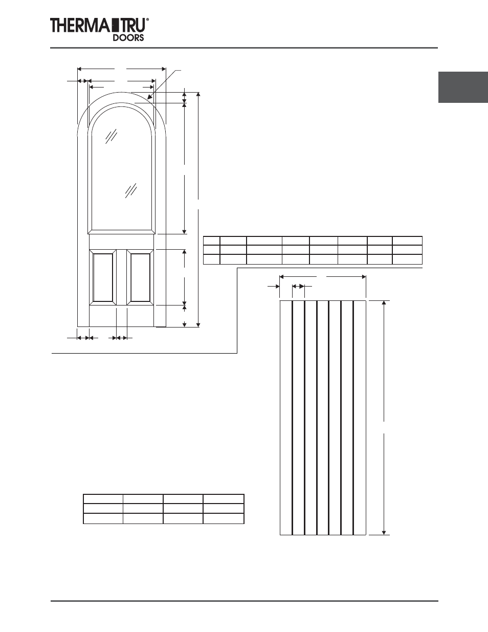 8/0 classic-craft rustic doors | Therma-Tru COMP 3 Classic Craft Door Panel Dimensions - U1 Revised User Manual | Page 63 / 68