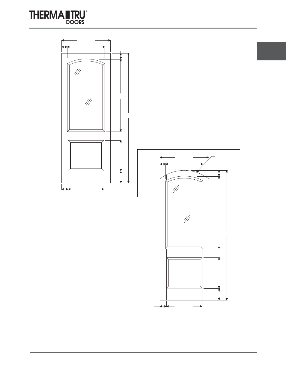 8/0 classic-craft rustic doors | Therma-Tru COMP 3 Classic Craft Door Panel Dimensions - U1 Revised User Manual | Page 65 / 68