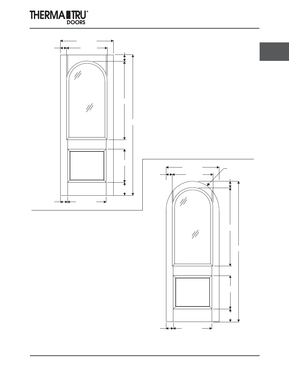 8/0 classic-craft rustic doors | Therma-Tru COMP 3 Classic Craft Door Panel Dimensions - U1 Revised User Manual | Page 67 / 68