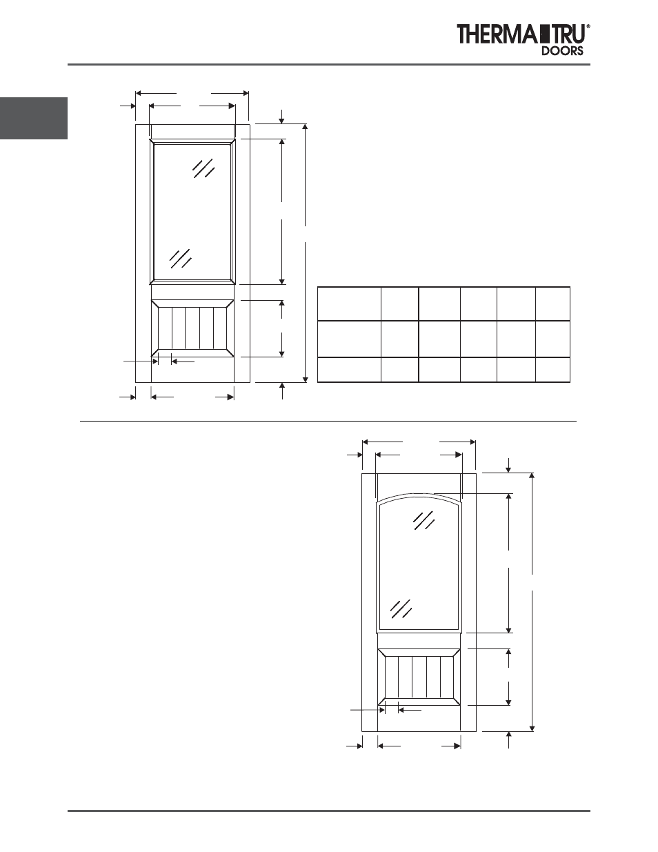 6/8 classic-craft canvas doors | Therma-Tru COMP 3 Classic Craft Door Panel Dimensions - U1 Revised User Manual | Page 8 / 68