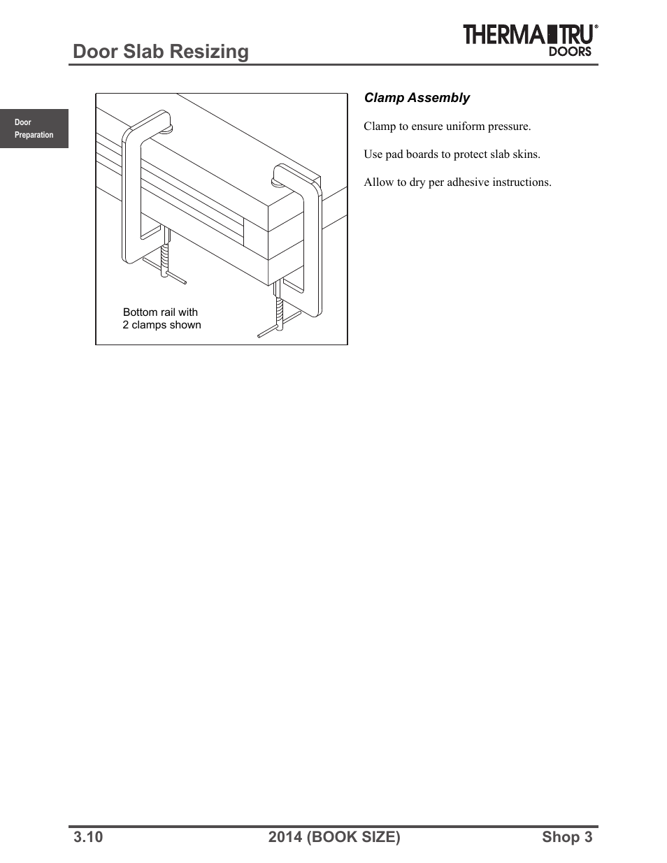 Door slab resizing | Therma-Tru SHOP 3 Door Preparation - Book Size User Manual | Page 10 / 65