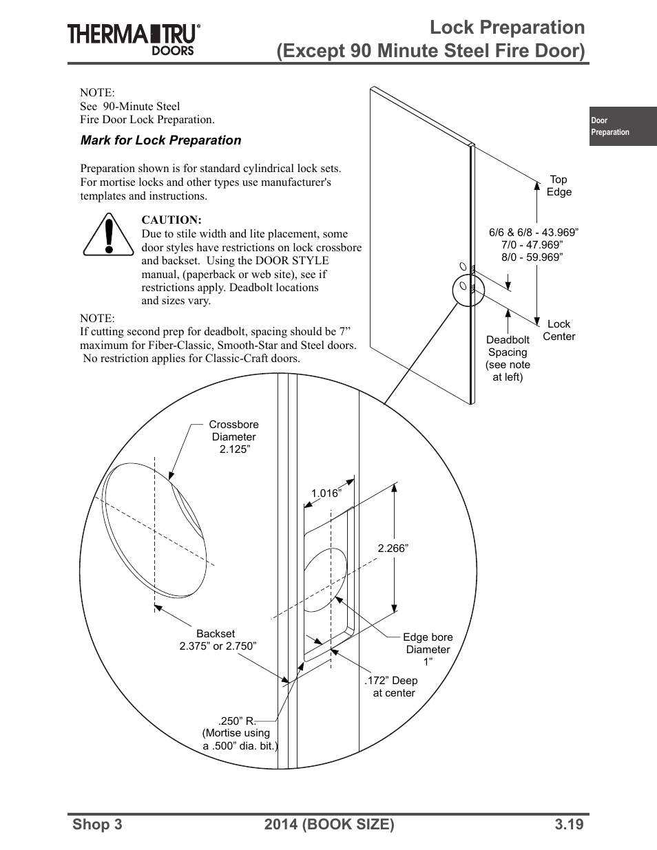 Therma-Tru SHOP 3 Door Preparation - Book Size User Manual | Page 19 / 65