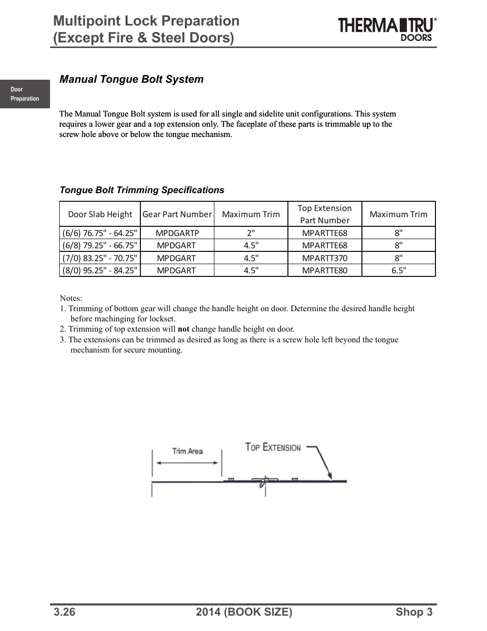 Therma-Tru SHOP 3 Door Preparation - Book Size User Manual | Page 26 / 65