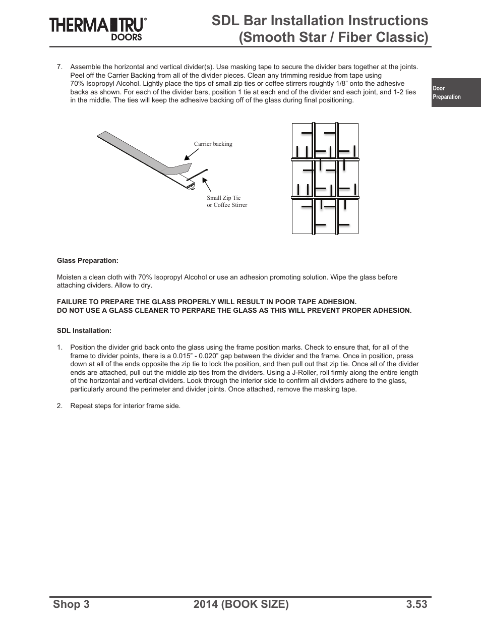 Therma-Tru SHOP 3 Door Preparation - Book Size User Manual | Page 53 / 65