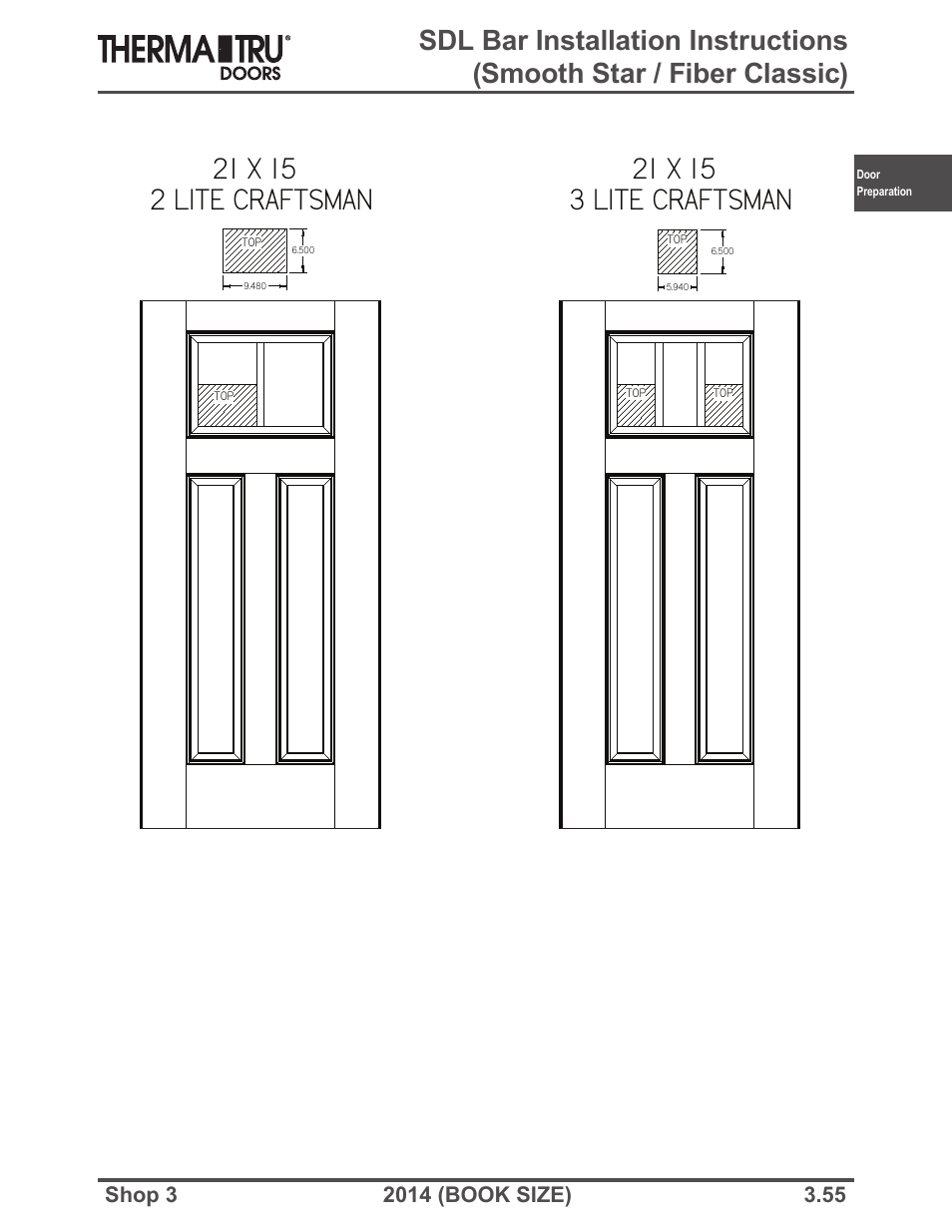 Therma-Tru SHOP 3 Door Preparation - Book Size User Manual | Page 55 / 65